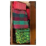 Drawer of Christmas Themed Fabrics