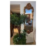 Runner rug , ornate mirror  approximately 61 x