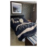 Full sized bed with box spring and comforter set