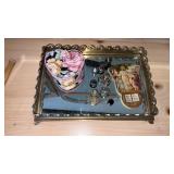 Brass dresser tray , button covers and more