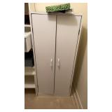 White Wooden Cabinet with Christmas Decorations