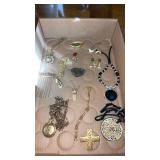 Miscellaneous gold tone jewelry Pins, necklaces