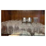 Crystal drinking glasses and whiskey glasses
