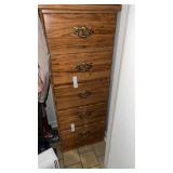 5 drawer wooden dresser approximately  49 x 16 x