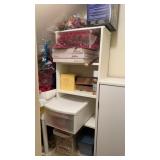 Wooden White Shelf with Decorative Items,