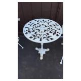 2 White Wrought Iron Tables