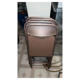 4 Samsonite Cushioned Metal Folding Chairs