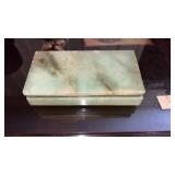 Genuine jade beautiful jewelry box  with sterling