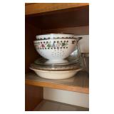 Grouping of strainers large bowls and more