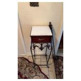 Tall side/entry table with clock and canes