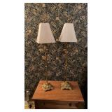 2 Metal Brass Toned Table Lamps