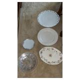 Miscellaneous platters and cake pedestal plate