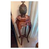 Grouping of small table and decorations