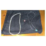 Silvertone necklaces and pin