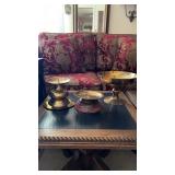 Grouping of Brass Candle Holders on Stands