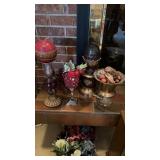 Grouping of Metal Items, Candle Holder,