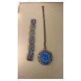 Beautiful, bright blue bracelet and necklace