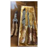 German carved cutlery set with etched stainless