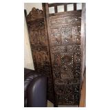 Elephant Design Wooden Dividing Screen approx 60ï¿½