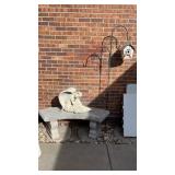 Grouping of Outdoor Decorations, Plaster Angel,