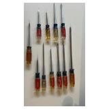 11 Craftsman Clear Plastic Handle Screwdrivers