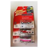 3 Johnny Lightning diecast metal cars