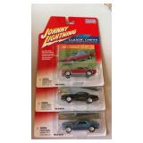 3 Johnny Lightning diecast metal cars classic