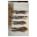 4 Various Branded Vise Grips, Proto, Worth, Wards