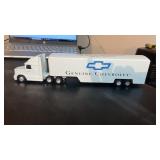 White GMC, semi truck and trailer. It was