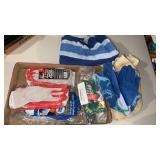 Latex coated gloves NIP and shop towels