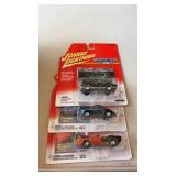 3 Johnny Lightning diecast metal cars