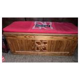 Wooden storage box featuring the Nebraska