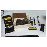 Pipe threader parts, air chunks, screwdrivers,