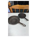 Cast iron 8 inch skillet with the letter E on the