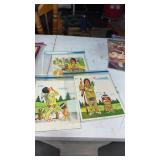 3 vintage Playskool golden press Native American