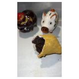 2 small piggy banks and more