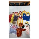 Vintage rubber face/plastic face, hand, puppets