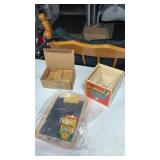 Kids chalkboard and chalk wooden blocks and Walt