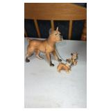 Vintage, porcelain chain, boxer, dog puppy family