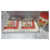 Shortcake, napkins  sealed and strawberry