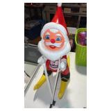 Vintage 80s inflatable vinyl Santa Claus skiing