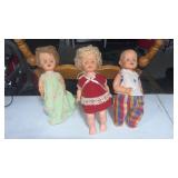 3 vintage dolls