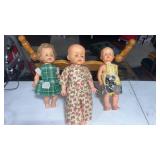 3 vintage dolls