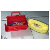 Kids play plastic  Dr. Set  and telephone