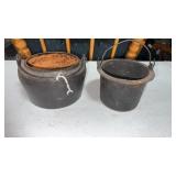 Cast-iron  2  piece smelting pots