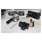 Group of vintage cameras, and more