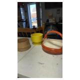 Vintage Haeger pottery basket with planters