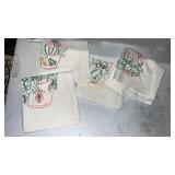 4 embroidered tea, towels