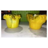 Marano style art glass bowls approximately 3 1/2"