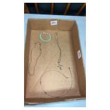 Silver tone cross necklace ,bracelet and two